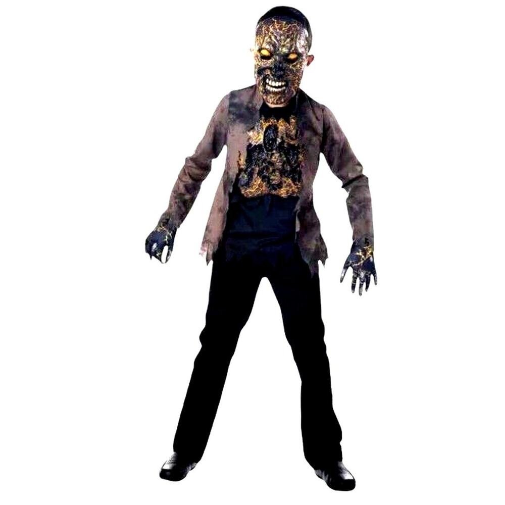 Extreme Scorched Zombie Deluxe Costume CHILD Small Lights Sound Scary Halloween